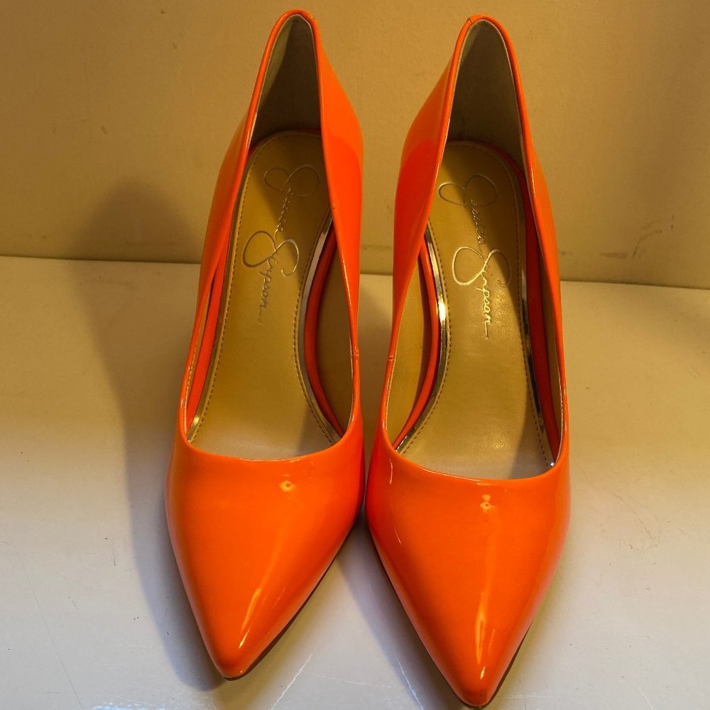 Jessica Simpson Neon Orange Highlighter Pumps